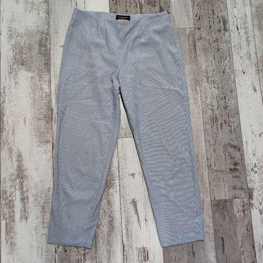 Piazza Sempione‎ - Blue & White Mini Hounds Tooth Print Pants Sz 44/12